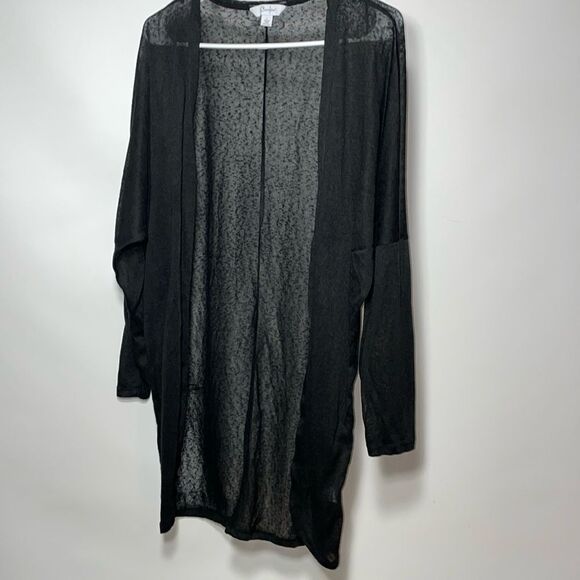 Curfew think translucent long open sweater - Picture 1 of 7